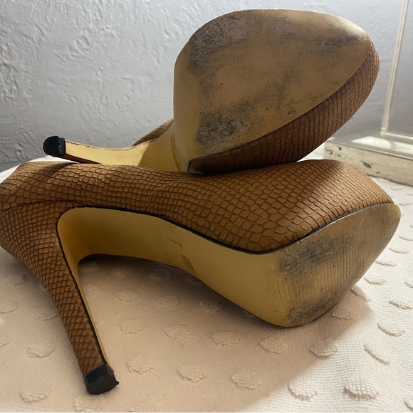 Just Fab Tan Reptile Print Skyla Heel - Picture 7 of 16